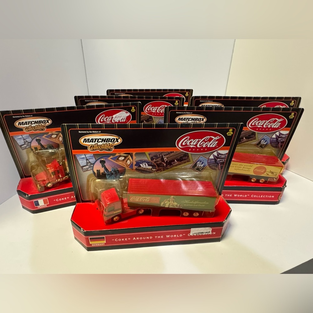 Coca-Cola matchbox collectible semi trucks set of 6
